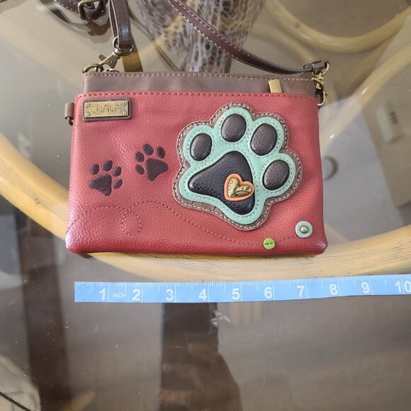 CHALA Paw Print Collection Mini Cross Body Bag (Burgundy) - Picture 4 of 10